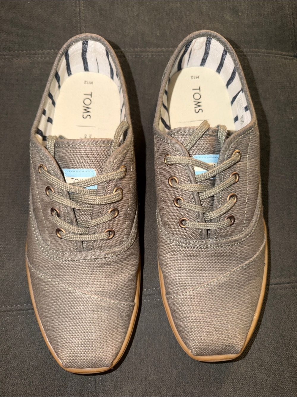 Toms Men’s Taupe Canvas Lace-Up Sneakers
